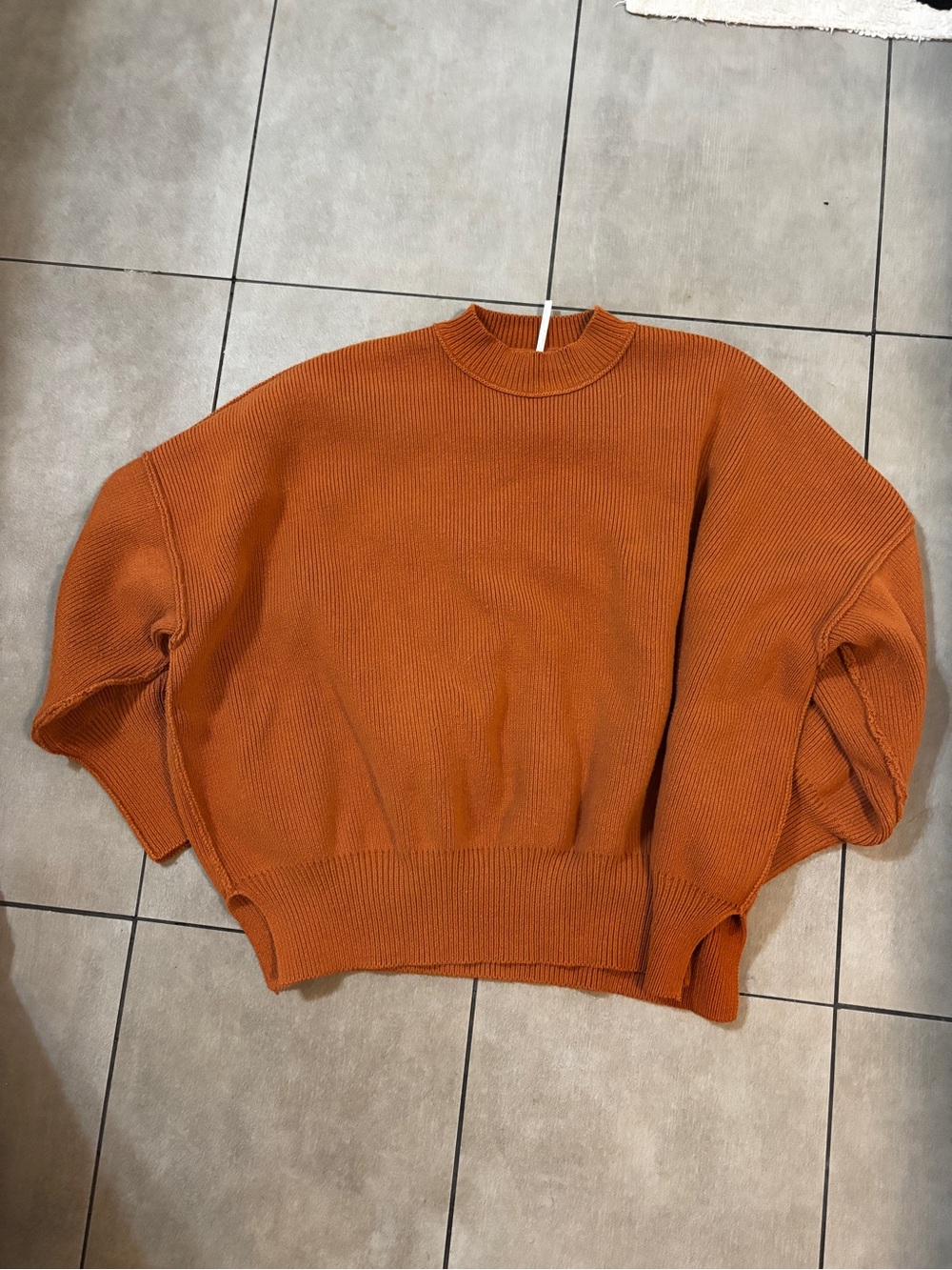 Free people heavyweight Women’s Crewneck Sweater - burnt Orange xs